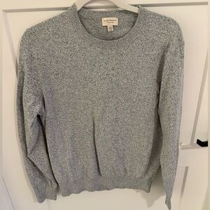 Club Monaco Italian Yarn Crewneck Sweater Gray Marled Lightweight Pullover M